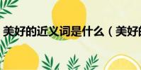 美好的近義詞是什么(美好的近義詞有哪些)
