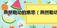 燕然勒功的意思(燕然勒功的意思是什么)