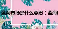 藍海市場是什么意思(藍海市場的名詞解釋)
