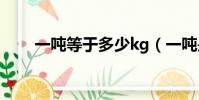 一噸等于多少kg(一噸是多少千克)