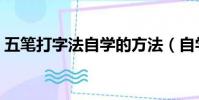 五筆打字法自學的方法(自學五筆打字方法)