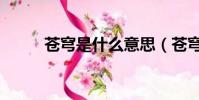 蒼穹是什么意思(蒼穹意思簡述)