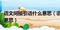 語文間接引語什么意思(語文間接引語是什么意思)