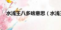 水淺王八多啥意思(水淺王八多的意思)
