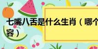 七嘴八舌是什么生肖(哪個生肖用七嘴八舌形容)
