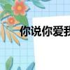 你說你愛我是什么歌（完整歌詞介紹）