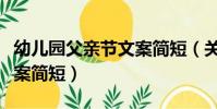 幼兒園父親節文案簡短(關于幼兒園父親節文案簡短)