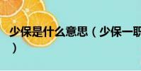 少保是什么意思(少保一職是什么時候設立的)
