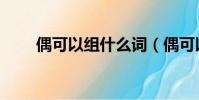 偶可以組什么詞(偶可以組哪些詞)