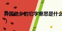 異國他鄉的它字意思是什么(異國他鄉的意思)