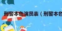 刑警本色演員表(刑警本色演員角色介紹)