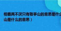 相看兩不厭只有敬亭山的意思是什么(相看兩不厭只有敬亭山是什么的意思)