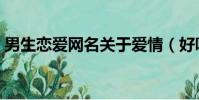 男生戀愛網名關于愛情(好聽男生戀愛網名)