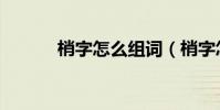 梢字怎么組詞(梢字怎樣組詞)