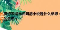 唐詩宋詞元曲明清小說是什么意思(唐詩宋詞元曲明清小說的意思)