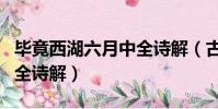 畢竟西湖六月中全詩解(古詩畢竟西湖六月中全詩解)