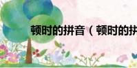 頓時的拼音(頓時的拼音是什么)