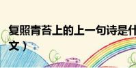 復照青苔上的上一句詩是什么(復照青苔上原文)