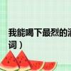 我能喝下最烈的酒卻不能度過沒有什么歌（這首歌的完整歌詞）