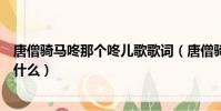 唐僧騎馬咚那個咚兒歌歌詞(唐僧騎馬咚那個咚兒歌歌詞是什么)