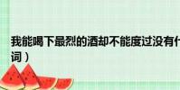 我能喝下最烈的酒卻不能度過沒有什么歌(這首歌的完整歌詞)