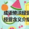 成語慘淡經營中慘淡的意思是什么（成語慘淡經營含義介紹）
