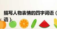 描寫人物表情的四字詞語(關于描寫表情的詞語)