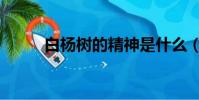 白楊樹的精神是什么(你知道嗎)