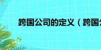 跨國公司的定義(跨國公司是什么)