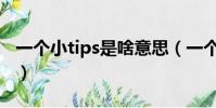 一個小tips是啥意思(一個小tips是什么意思)