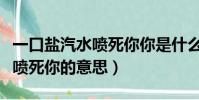 一口鹽汽水噴死你你是什么意思(一口鹽汽水噴死你的意思)