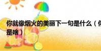 你就像煙火的美麗下一句是什么(你就像煙火的美麗下一句是啥)