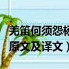 羌笛何須怨楊柳的下一句（羌笛何須怨楊柳的原文及譯文）