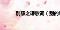 別薛之謙歌詞(別的歌曲簡介)