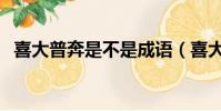 喜大普奔是不是成語(喜大普奔是成語嗎)