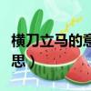 橫刀立馬的意思是什么（詞語橫刀立馬什么意思）