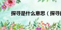 探尋是什么意思(探尋的意思簡介)