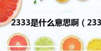 2333是什么意思啊(2333的意思介紹)