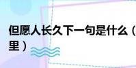 但愿人長久下一句是什么(但愿人長久出自哪里)