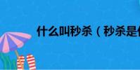 什么叫秒殺(秒殺是什么意思)