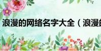 浪漫的網絡名字大全(浪漫的網絡名字精選)