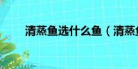 清蒸魚選什么魚(清蒸魚選哪種魚)