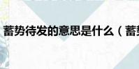 蓄勢待發的意思是什么(蓄勢待發名詞解釋)