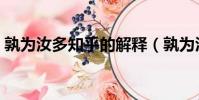 孰為汝多知乎的解釋(孰為汝多知乎的意思)