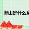 爬山是什么意思網絡用語（爬山是什么梗）