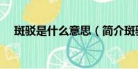 斑駁是什么意思(簡介斑駁是什么意思)