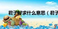 君子好求什么意思(君子好求的意思)