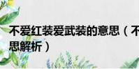 不愛紅裝愛武裝的意思(不愛紅裝愛武裝的意思解析)