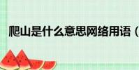 爬山是什么意思網絡用語(爬山是什么梗)