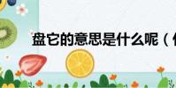 盤它的意思是什么呢(什么是盤它)